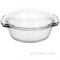 Borosilicate Glass Square Food Storage με πλαστικό καπάκι